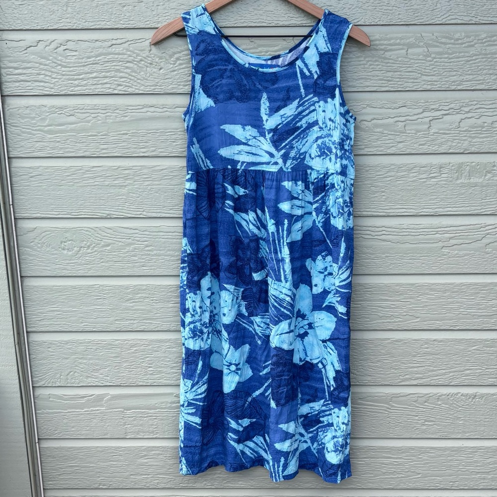 Jams World Bali Blue Floral Dress. Large.